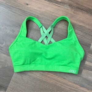 Lorna Jane Active Neon Green Criss Cross Back Sports Bra SIze XS